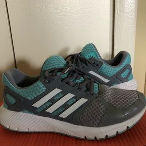 Adidas blue and gray running shoes